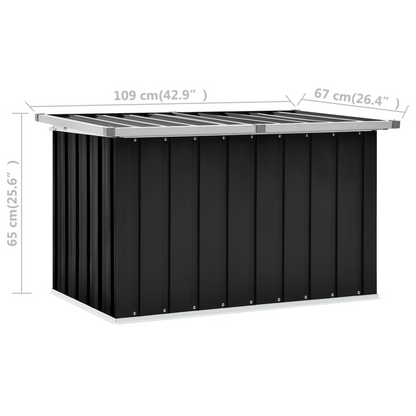 vidaXL Patio Storage Box Anthracite 42.9"x26.4"x25.6"