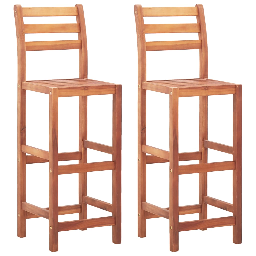 vidaXL Bar Stools 2 pcs Solid Acacia Wood