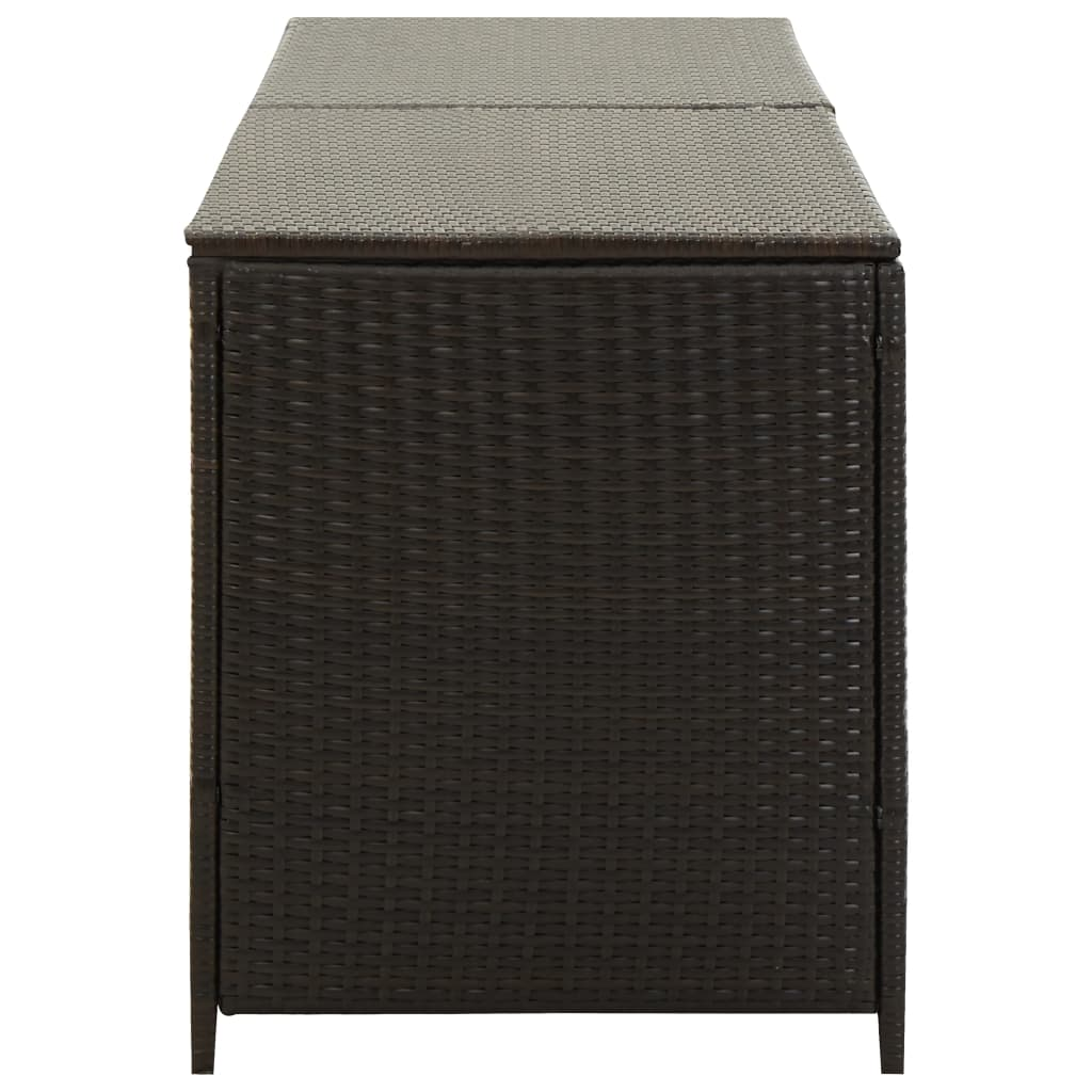 vidaXL Patio Storage Box Poly Rattan 78.7"x19.6"x23.6" Brown