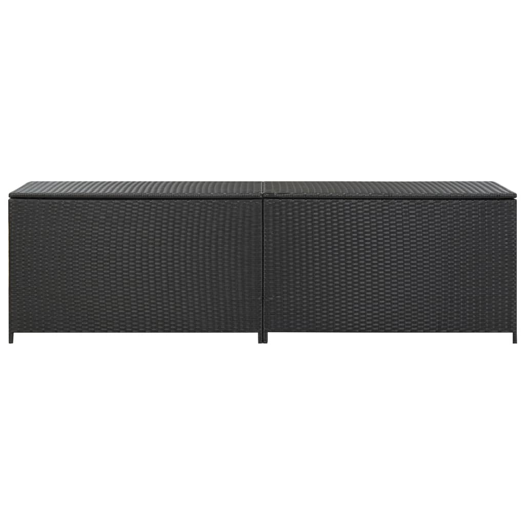 vidaXL Patio Storage Box Poly Rattan 78.7"x19.6"x23.6" Black