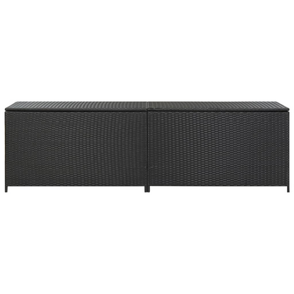 vidaXL Patio Storage Box Poly Rattan 78.7"x19.6"x23.6" Black