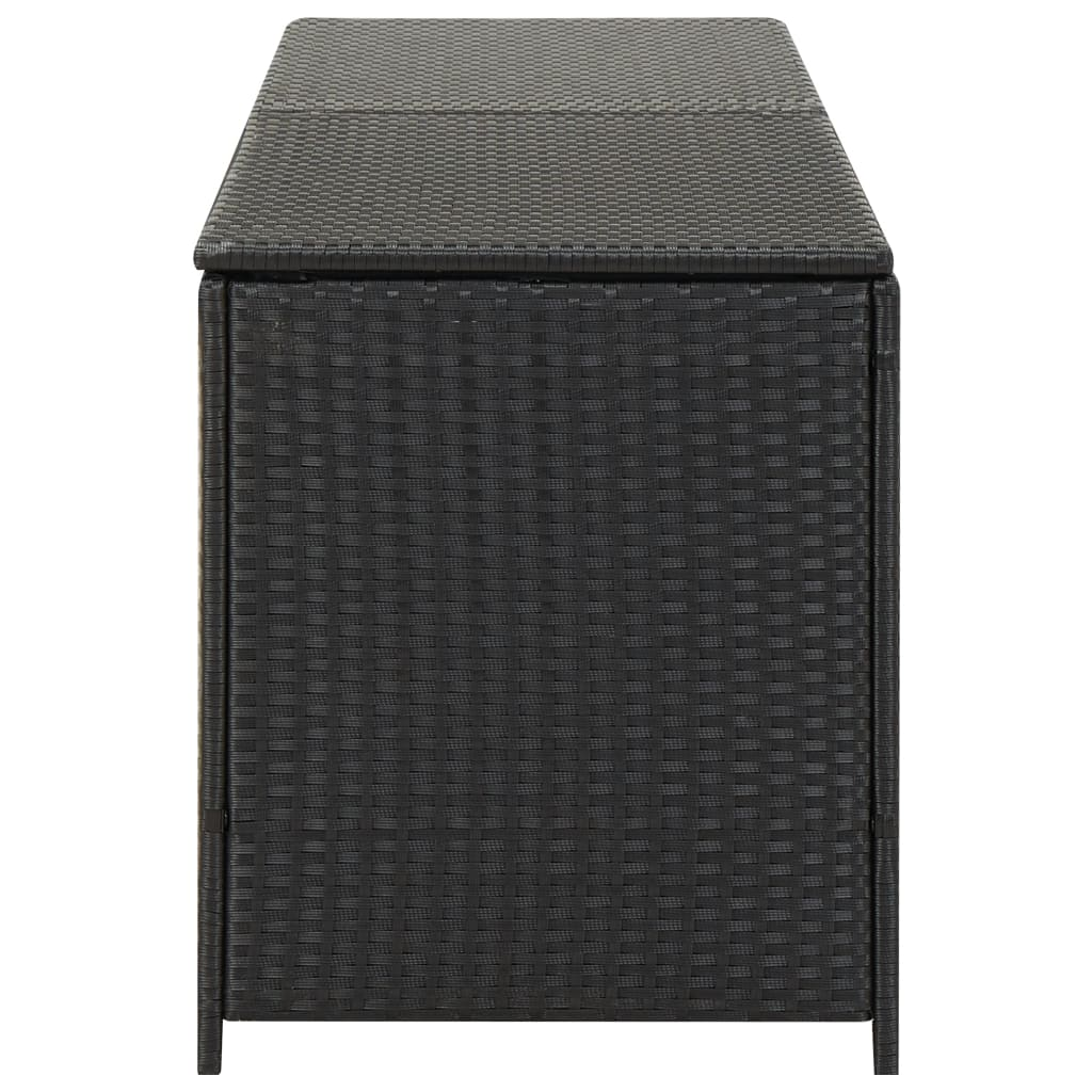 vidaXL Patio Storage Box Poly Rattan 78.7"x19.6"x23.6" Black