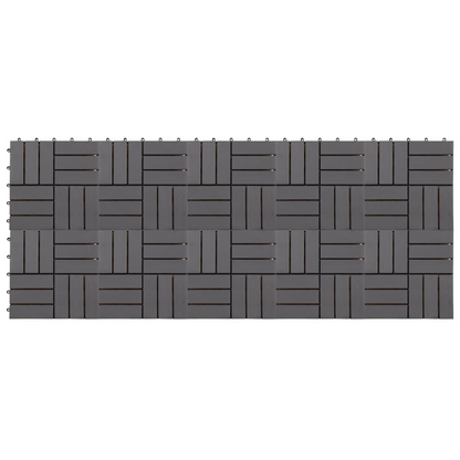 vidaXL Decking Tiles 10 pcs Gray Wash 11.8"x11.8" Solid Acacia Wood