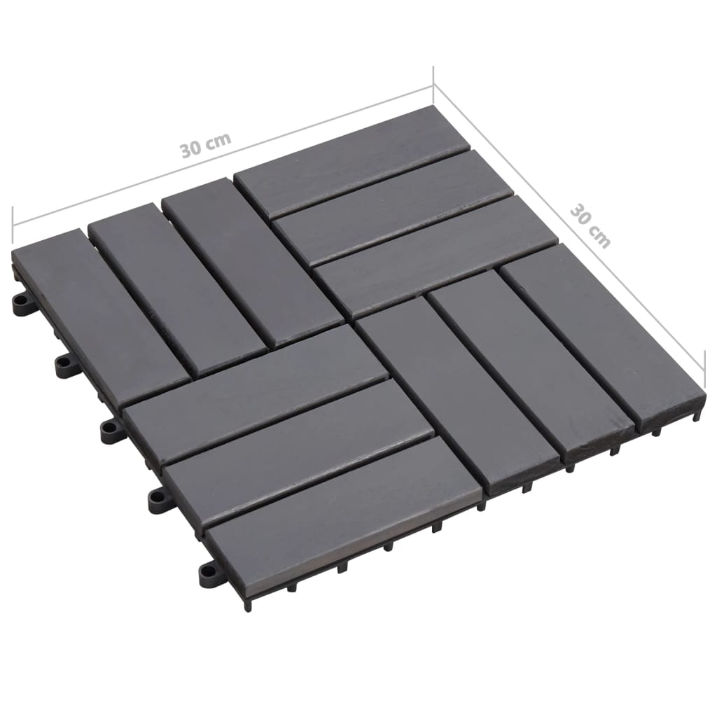 vidaXL Decking Tiles 10 pcs Gray Wash 11.8"x11.8" Solid Acacia Wood