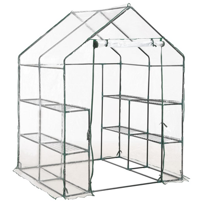 vidaXL Greenhouse with 8 Shelves 4.7'x4.7'x6.4'