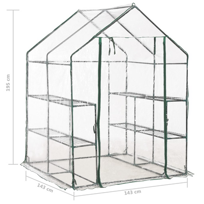 vidaXL Greenhouse with 8 Shelves 4.7'x4.7'x6.4'