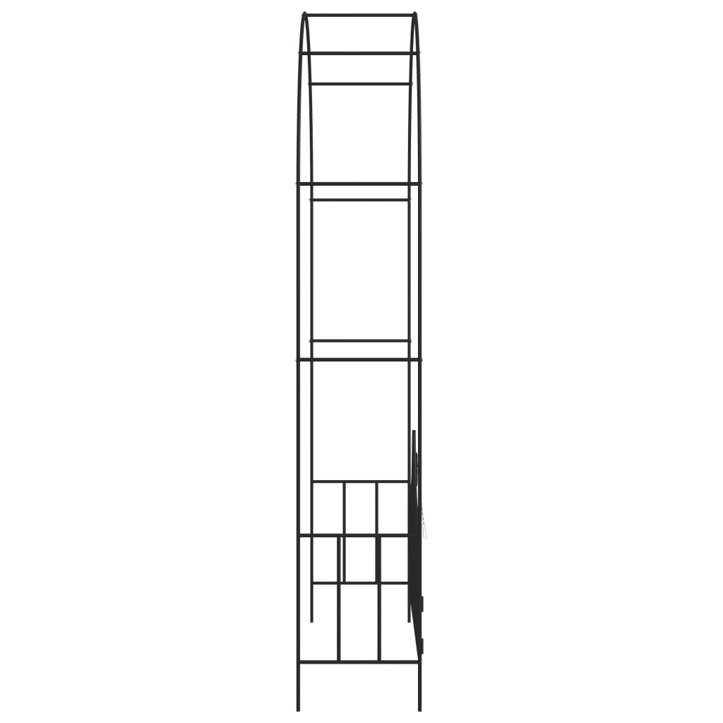 vidaXL Garden Arch with Gate Black 54.3"x15.7"x93.7" Iron