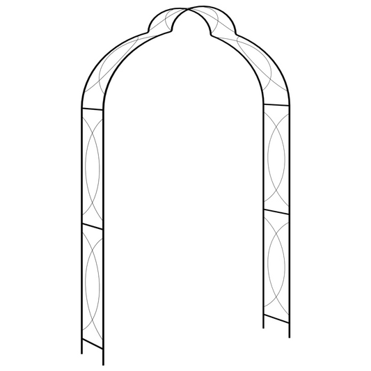 vidaXL Garden Arch Black 59.1"x13.4"x94.5" Iron