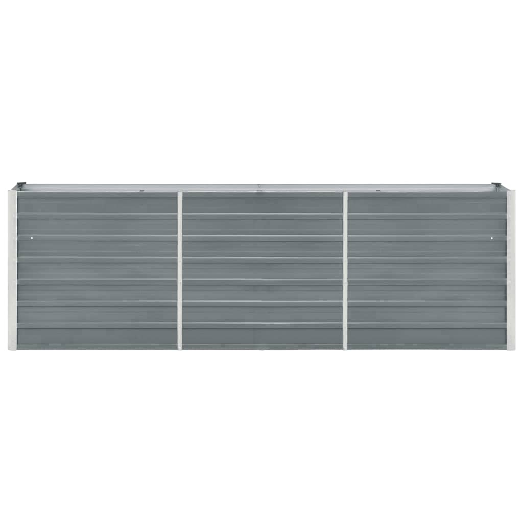 vidaXL Garden Raised Bed Galvanized Steel 94.5"x15.7"x30.3" Gray