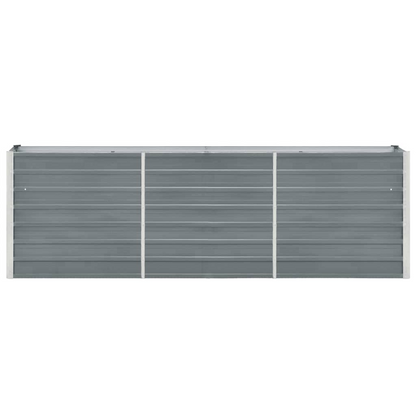 vidaXL Garden Raised Bed Galvanized Steel 94.5"x15.7"x30.3" Gray