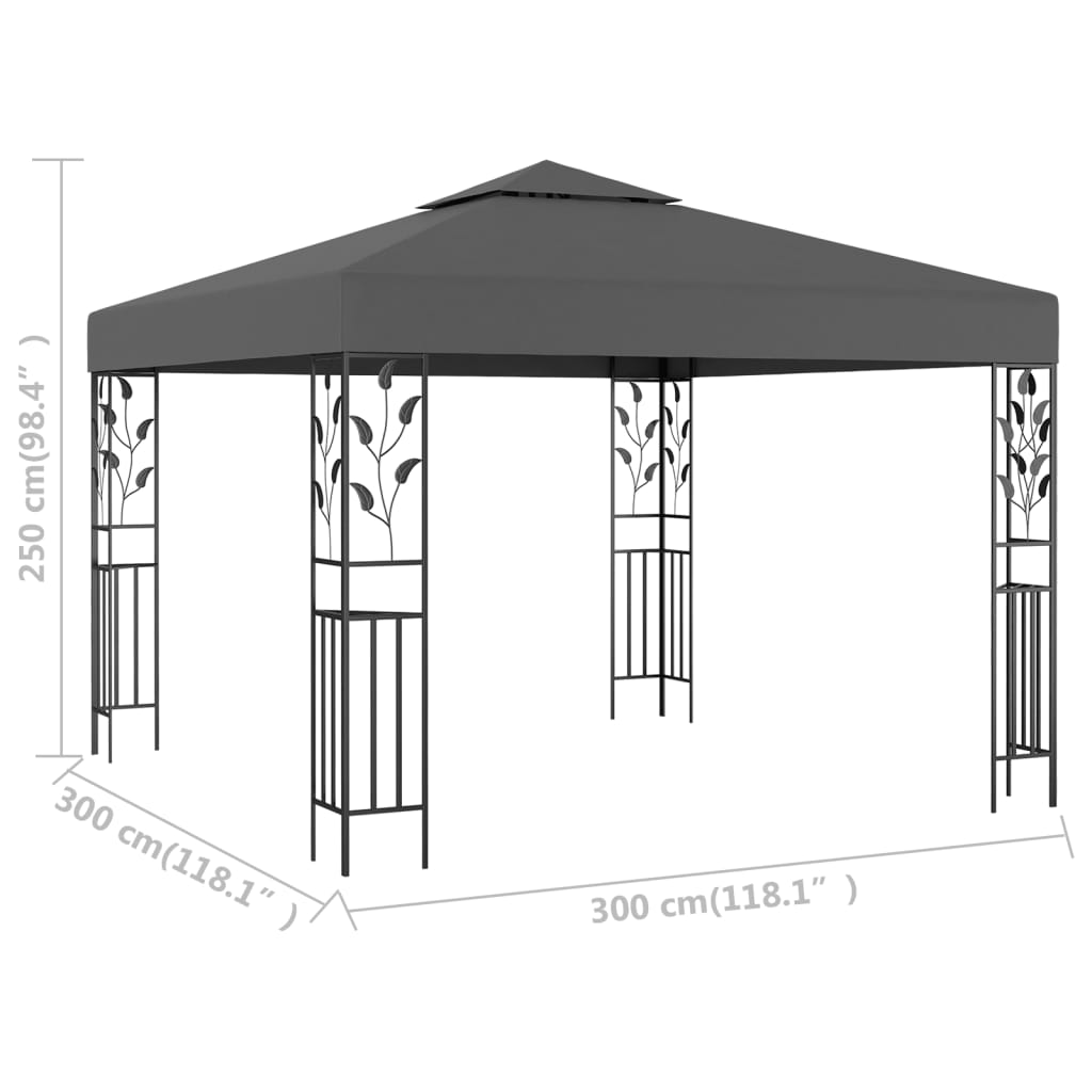 vidaXL Gazebo 118.1"x118.1" Anthracite