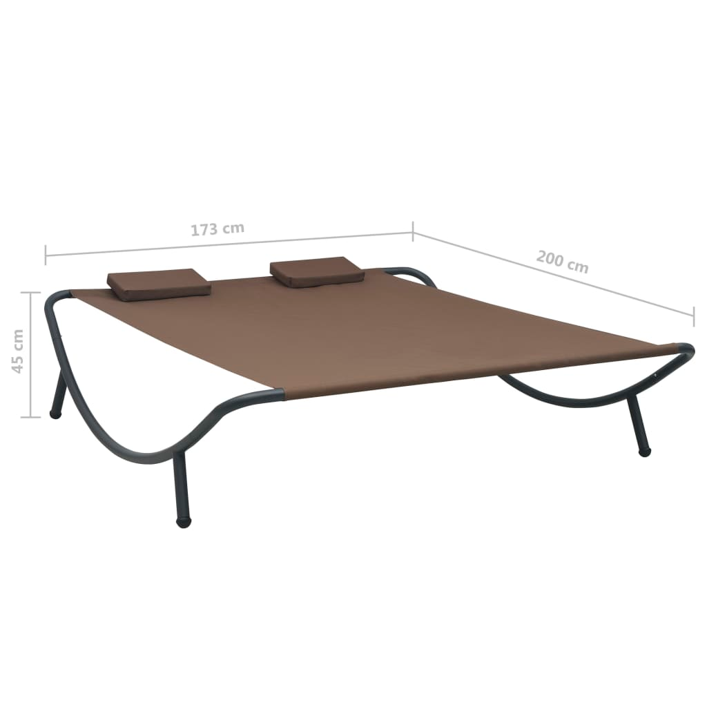 vidaXL Patio Lounge Bed Fabric Brown