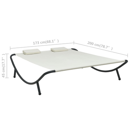 vidaXL Patio Lounge Bed Fabric Cream