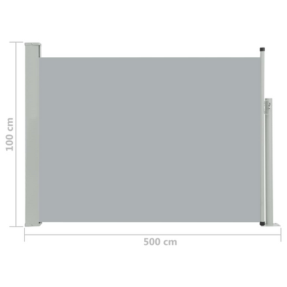 vidaXL Patio Retractable Side Awning 39.4"x196.9" Gray