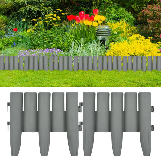 vidaXL Lawn Edgings 36 pcs Gray 393.7" PP