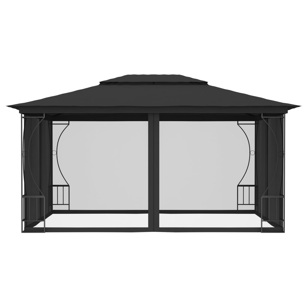 vidaXL Gazebo with Nets 9.8'x13.1'x8.7' Anthracite