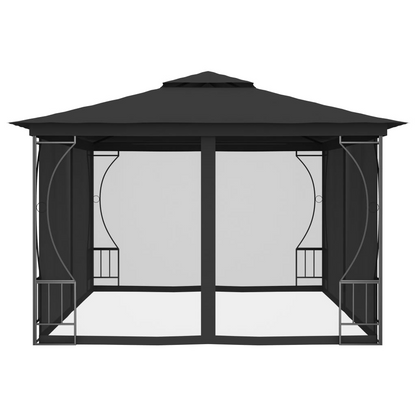 vidaXL Gazebo with Nets 9.8'x13.1'x8.7' Anthracite