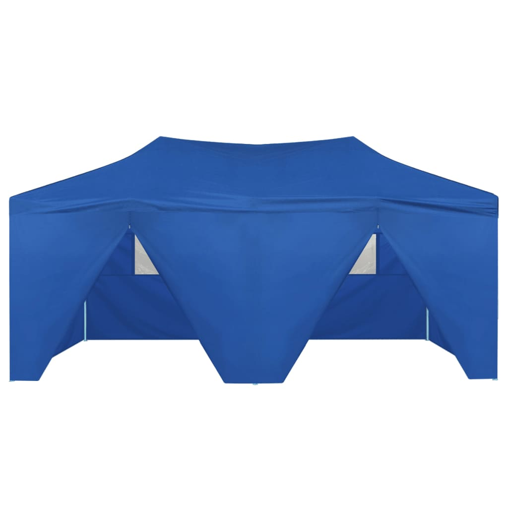 vidaXL Professional Folding Party Tent with 4 Sidewalls 9.8'x19.7' Steel Blue