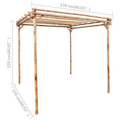 vidaXL Pergola Bamboo 67"x67"x86.6"