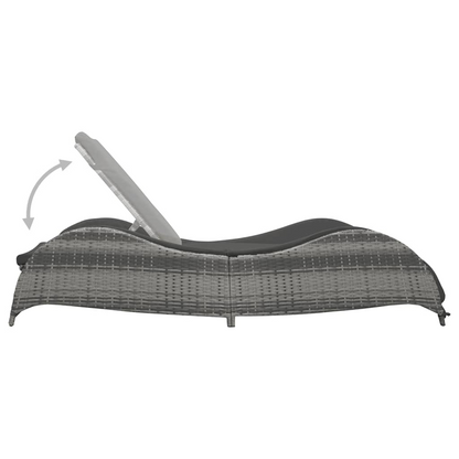 vidaXL Sun Lounger with Cushion Poly Rattan Anthracite