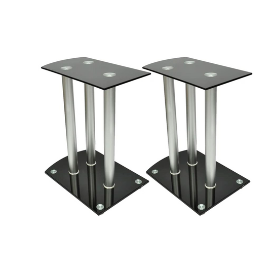 Aluminum Speaker Stands 2 pcs Black Glass