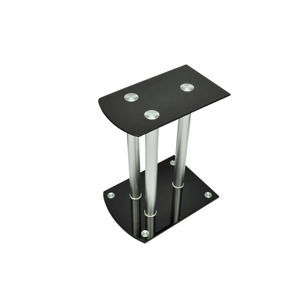 Aluminum Speaker Stands 2 pcs Black Glass