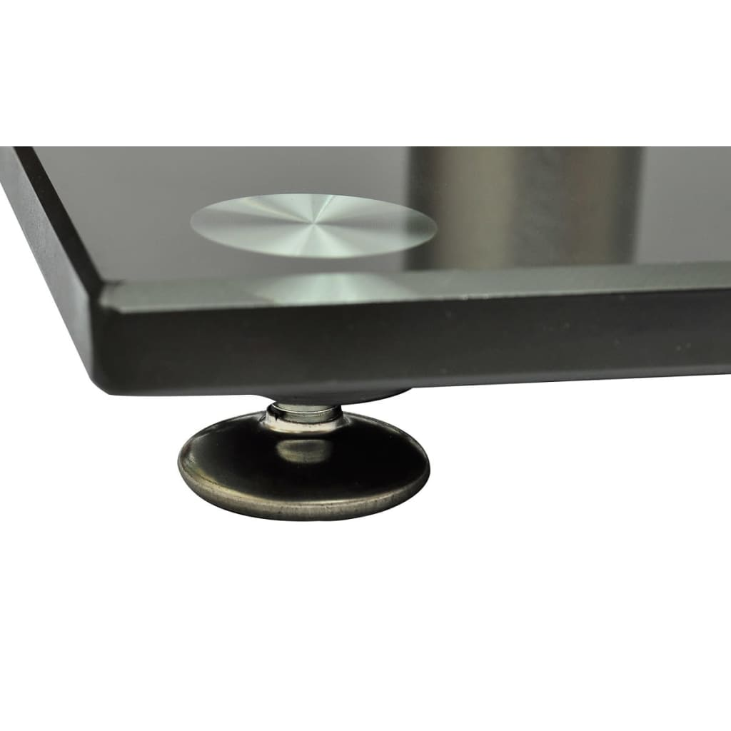 Aluminum Speaker Stands 2 pcs Black Glass