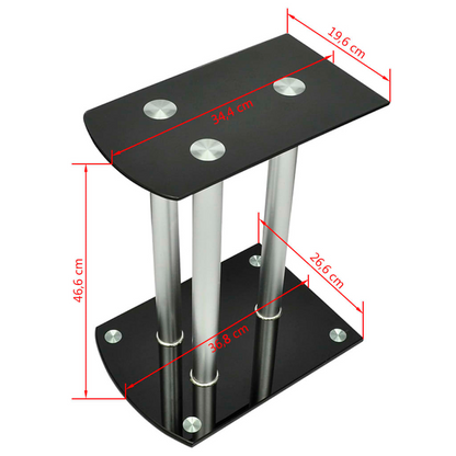 Aluminum Speaker Stands 2 pcs Black Glass