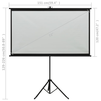 vidaXL Projection Screen with Tripod 72" 4:3