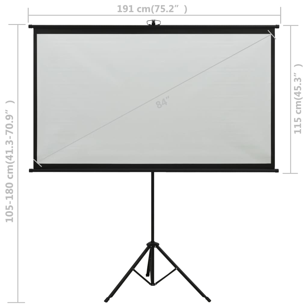 vidaXL Projection Screen with Tripod 84" 16:9