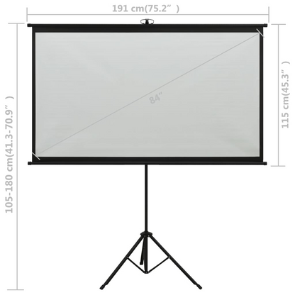 vidaXL Projection Screen with Tripod 84" 16:9