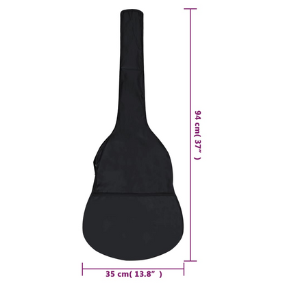 vidaXL Guitar Bag for 3/4 Classical Guitar Black 37"x13.8" Fabric