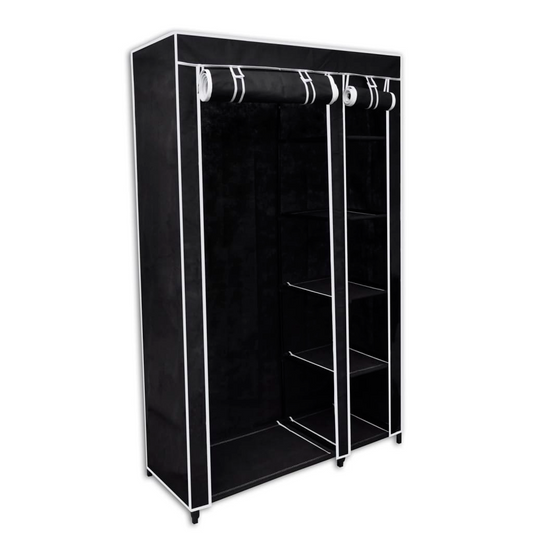 vidaXL Folding Wardrobe Black 43" x 18" x 69"