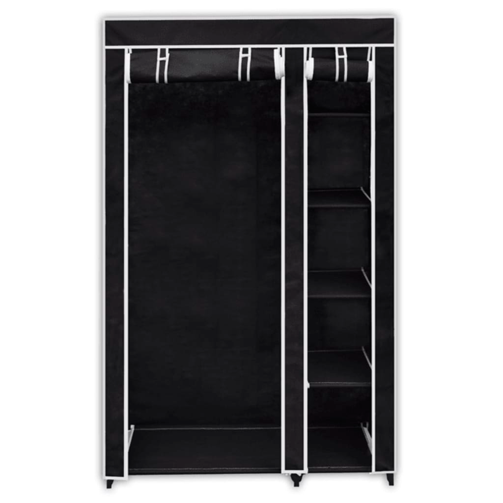 vidaXL Folding Wardrobe Black 43" x 18" x 69"