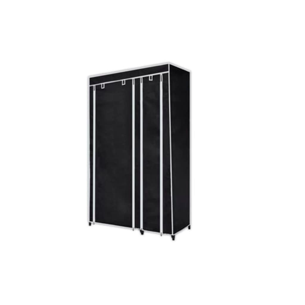 vidaXL Folding Wardrobe Black 43" x 18" x 69"