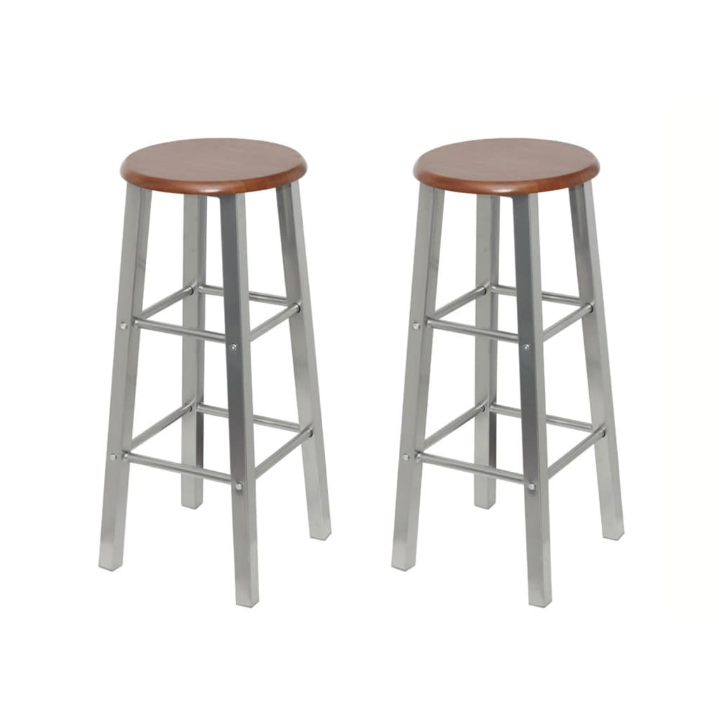 vidaXL Bar Stools 2 pcs Metal with MDF Seat