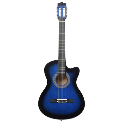 vidaXL Western Classical Cutaway Guitar with 6 Strings Blue Shaded 38"