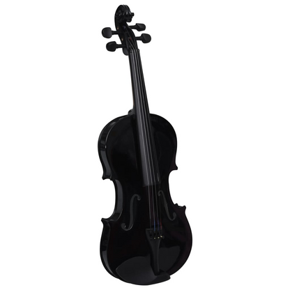 vidaXL Violin Full Set with Bow and Chin Rest Black 4/4