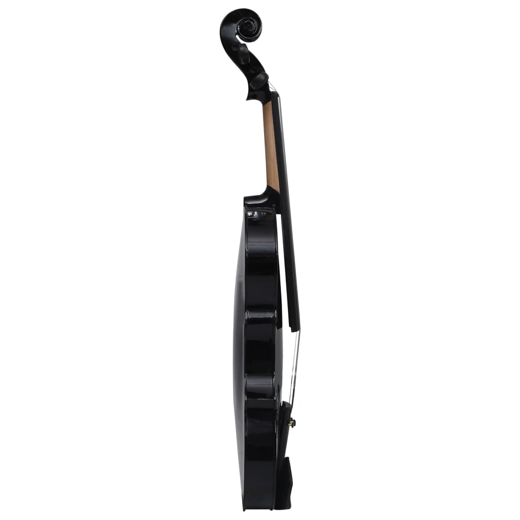 vidaXL Violin Full Set with Bow and Chin Rest Black 4/4