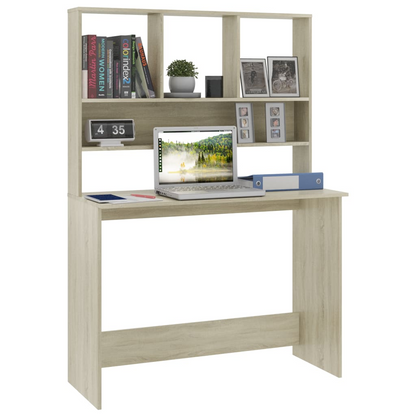 vidaXL Desk with Shelves Sonoma Oak 43.3"x17.7"x61.8" Engineered Wood