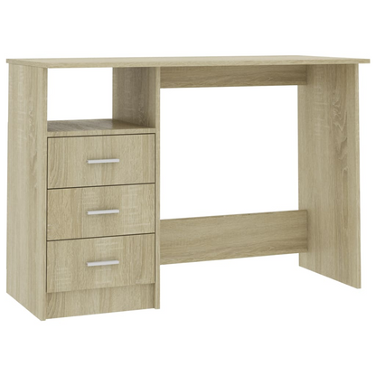 vidaXL Desk with Drawers Sonoma Oak 43.3"x19.7"x29.9" Engineered Wood