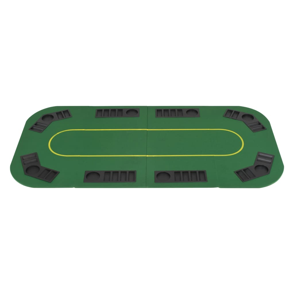 vidaXL 8-Player Folding Poker Tabletop 4 Fold Rectangular Green