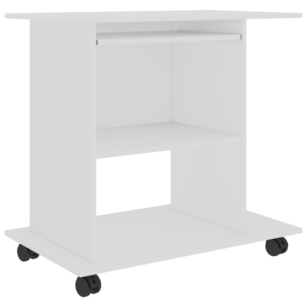 vidaXL Computer Desk White 31.5"x19.7"x29.5" Engineered Wood