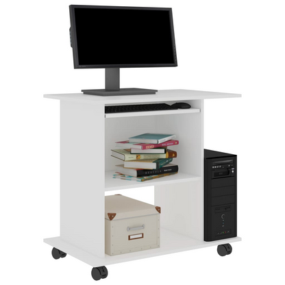 vidaXL Computer Desk White 31.5"x19.7"x29.5" Engineered Wood