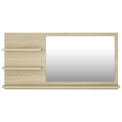 vidaXL Bathroom Mirror Sonoma Oak 35.4"x4.1"x17.7" Engineered Wood