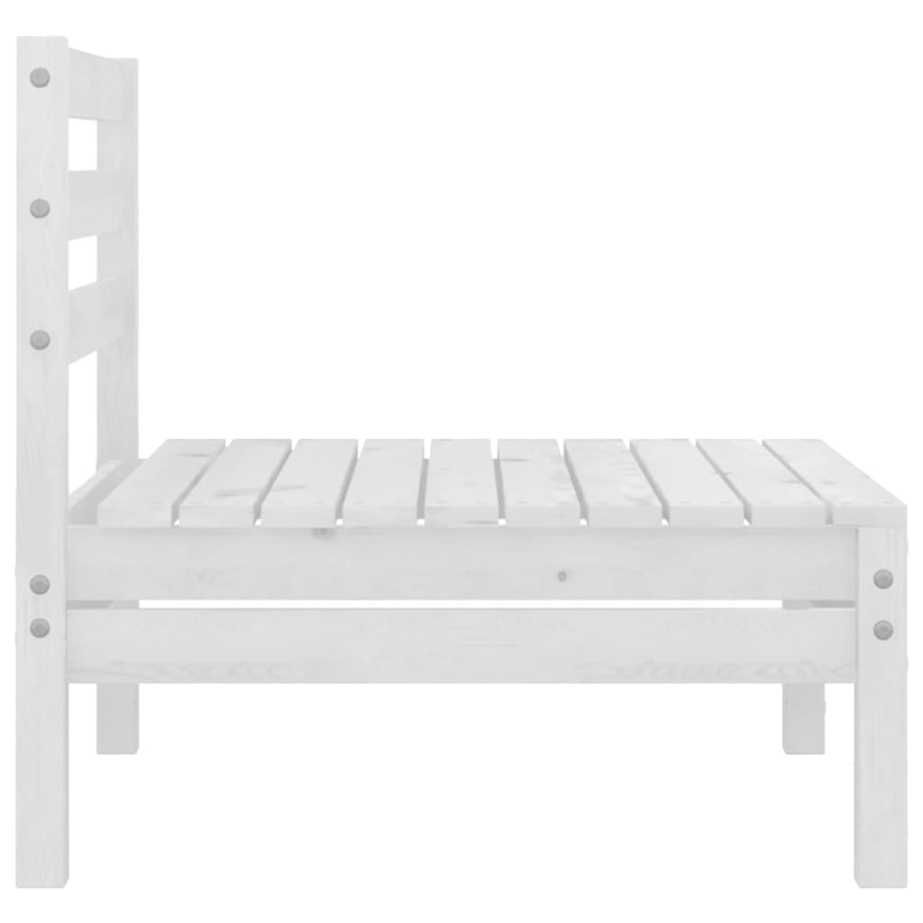 vidaXL Patio Middle Sofa White Solid Pinewood