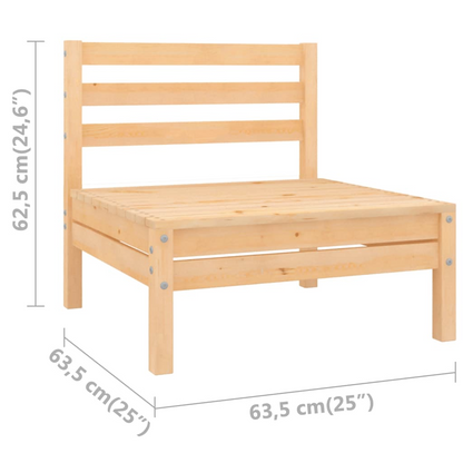 vidaXL Patio Middle Sofa Solid Pinewood