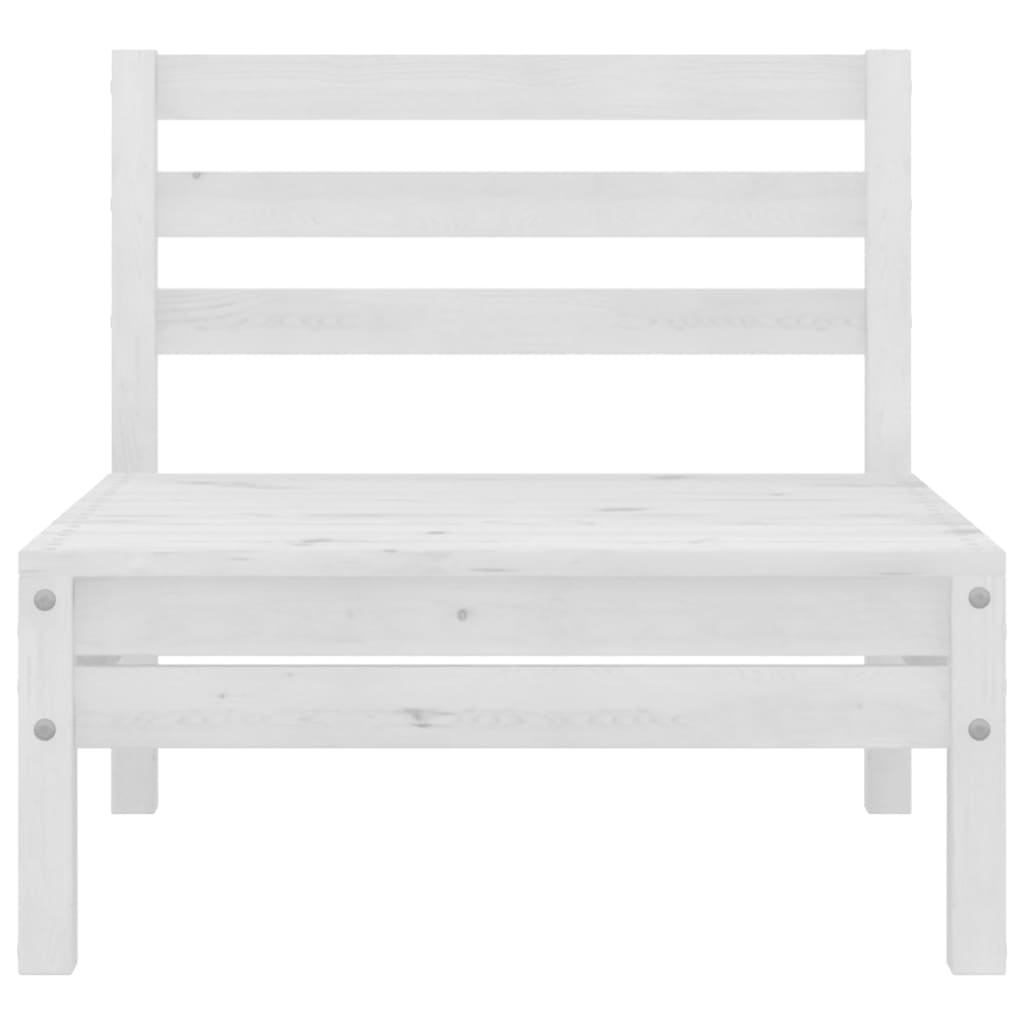 vidaXL Patio Middle Sofas 2 pcs White Solid Wood Pine