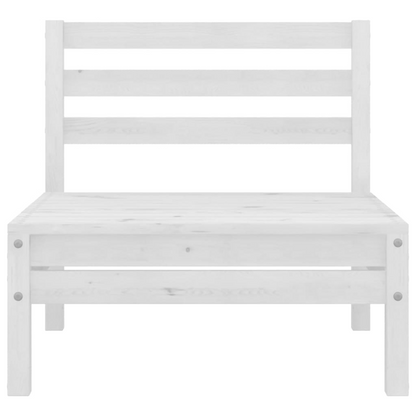 vidaXL Patio Middle Sofas 2 pcs White Solid Wood Pine