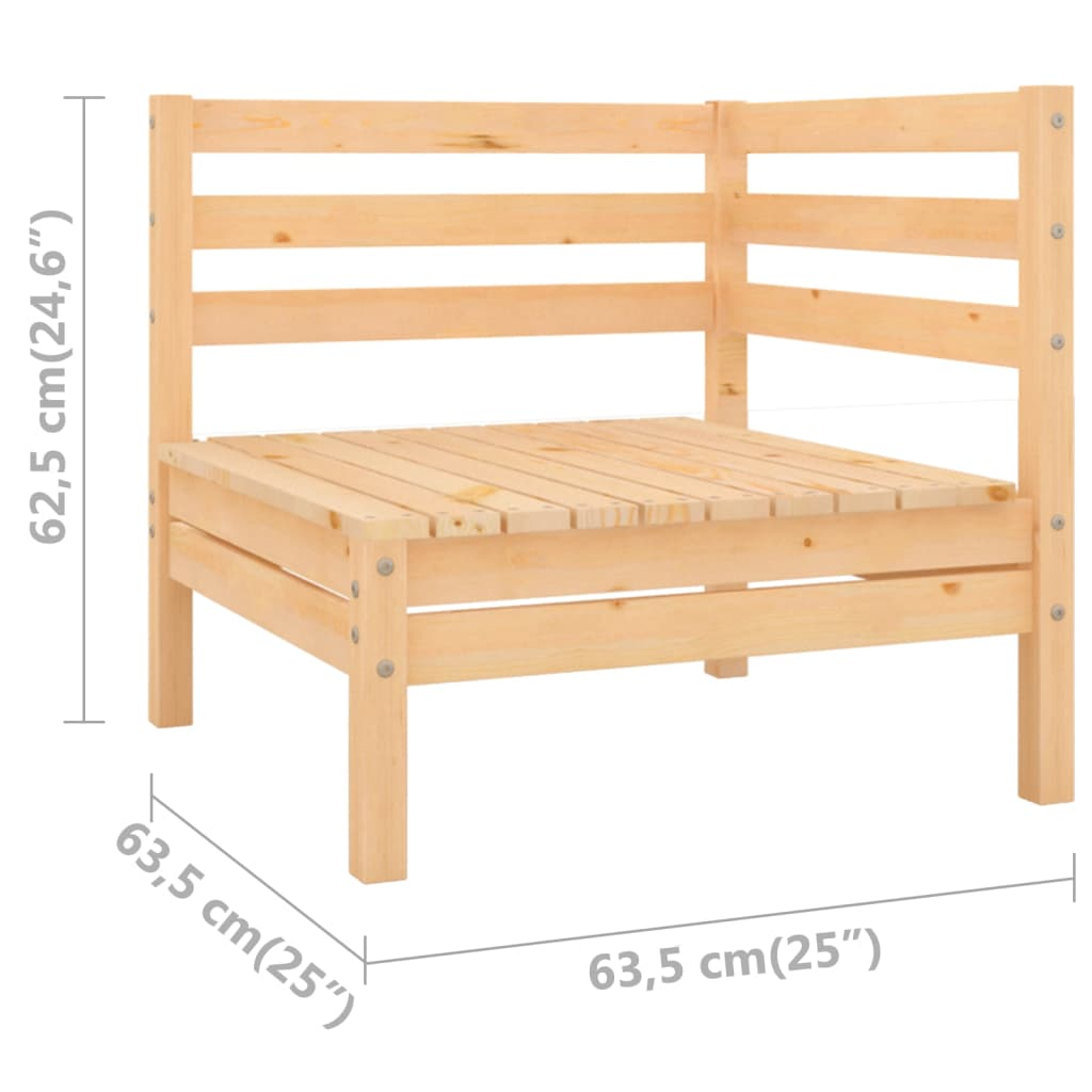 vidaXL Patio Corner Sofa Solid Wood Pine